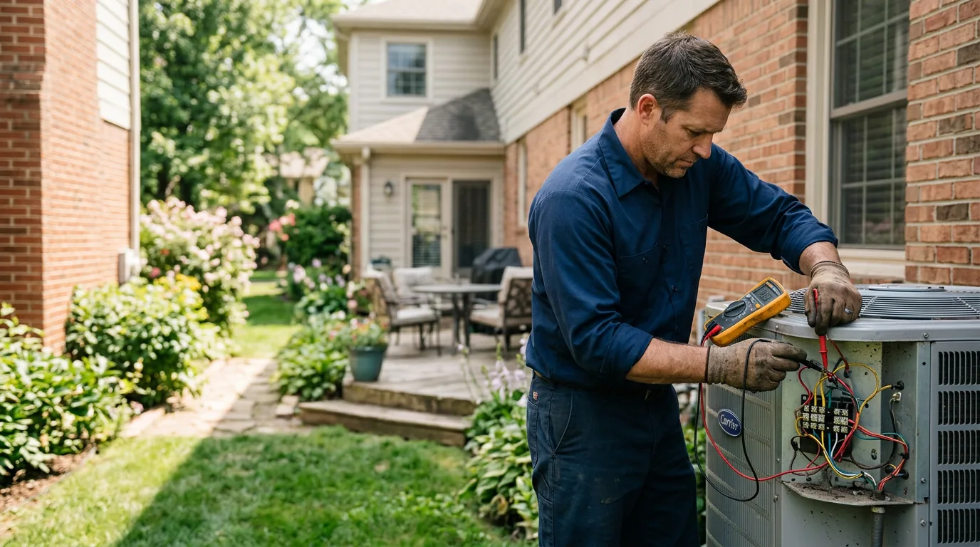 HVAC technician working near Hicksville, NY